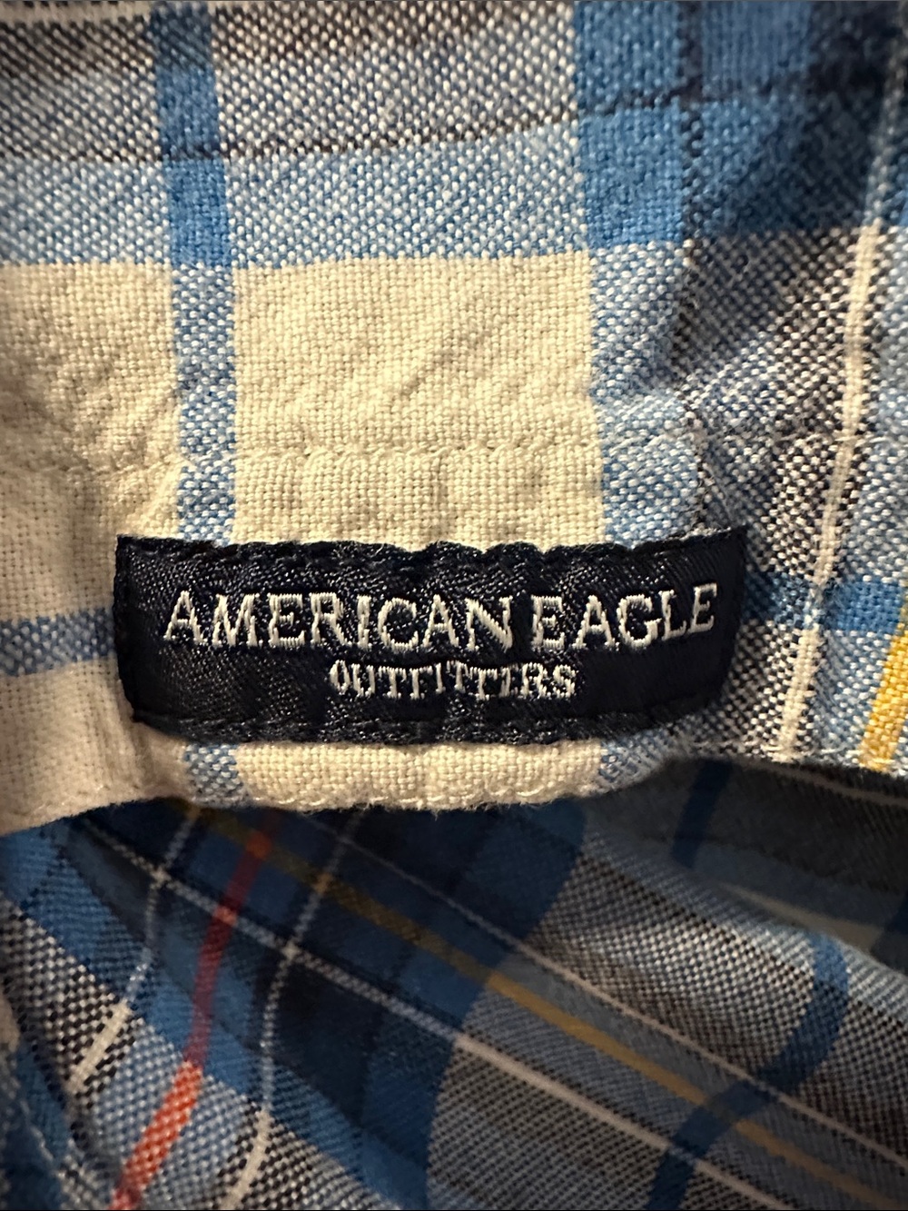 AMERICAN EAGLE Unisex Plaid Button-Down Shirt Sz S Seriously Soft Cotton Country - Picture 8 of 14